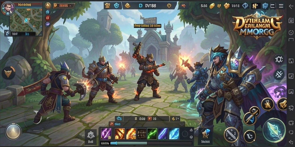 Tampilan gameplay seru dalam game MMORPG DV188 dengan petualangan menantang.