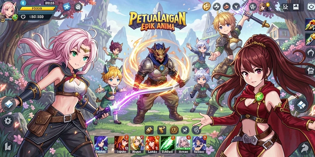 Screenshot gameplay FB333 menampilkan pertarungan seru antara karakter anime.