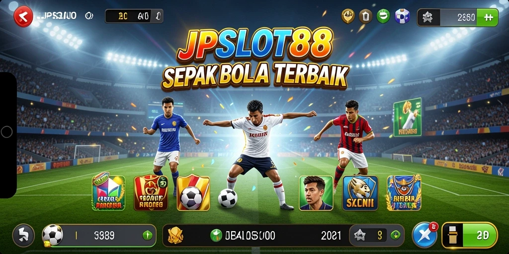 Tampilan permainan slot yang mengasyikkan dengan tema sepak bola.