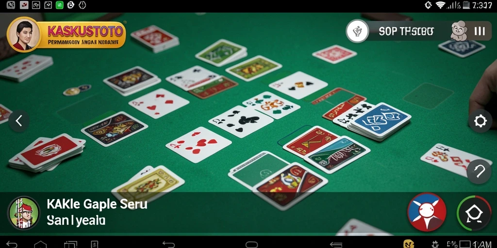 Screenshot KASKUSTOTO menampilkan gameplay seru gaple yang kompetitif.