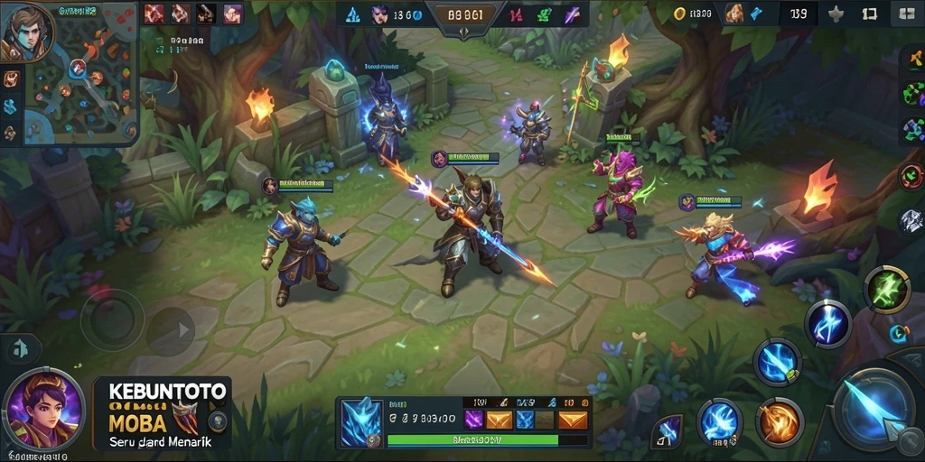 Tampilan gameplay seru dan strategi tim dalam KEBUNTOTO.
