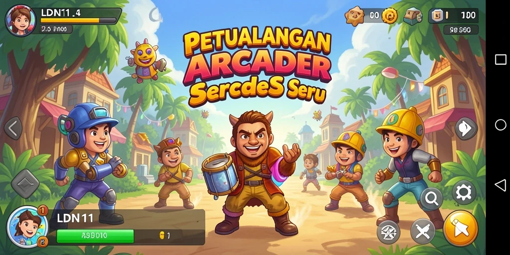 Tampilan gameplay seru LDN11 saat melawan tantangan Arcade.