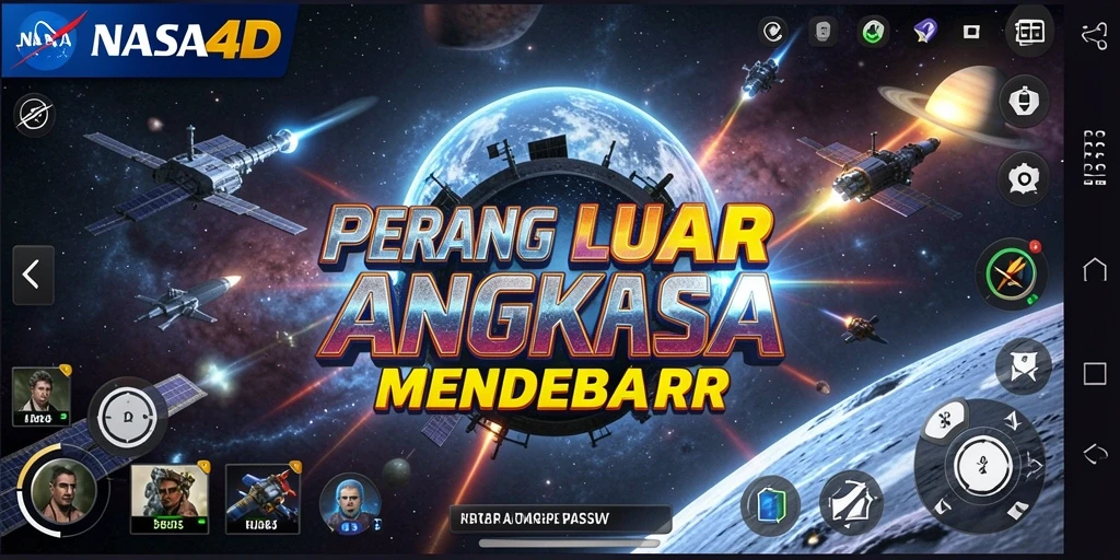 Tangkapan layar gameplay mendebarkan NASA4D di luar angkasa.