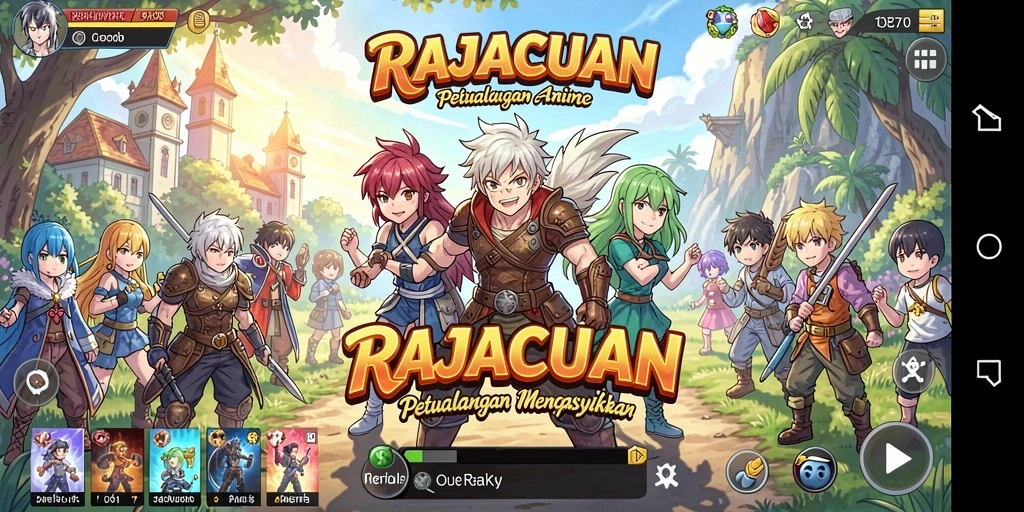 Screenshot menunjukkan karakter Anime dalam pertempuran seru.