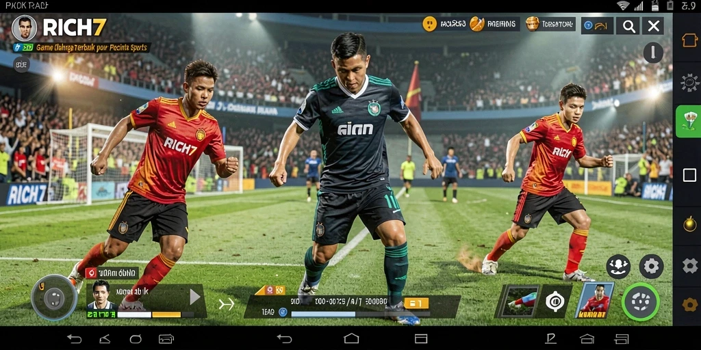 Screenshot RICH7 menampilkan aksi seru dalam permainan olahraga.