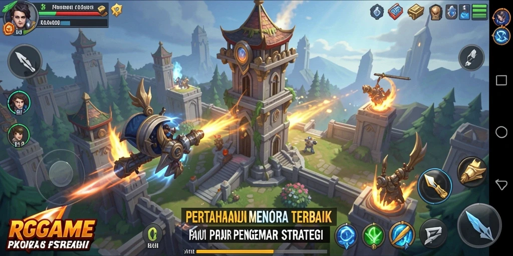 Gameplay RPGAME menampilkan strategi menara yang intens dan menantang.