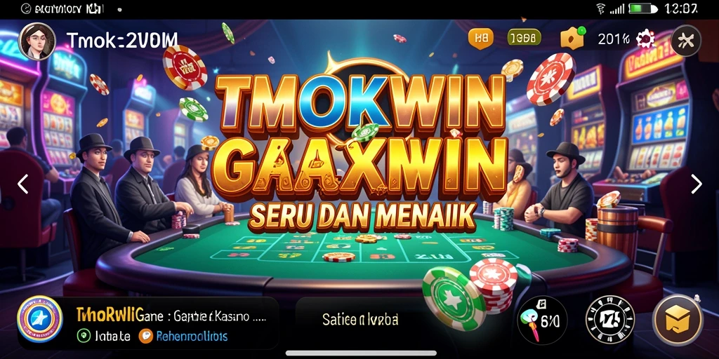 Screenshot TMOKWIN menampilkan gameplay kasino yang mendebarkan dan penuh warna.