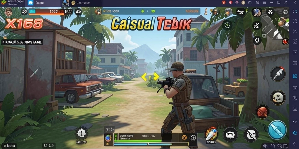 Gameplay seru X168 dengan tantangan berwarna-warni.